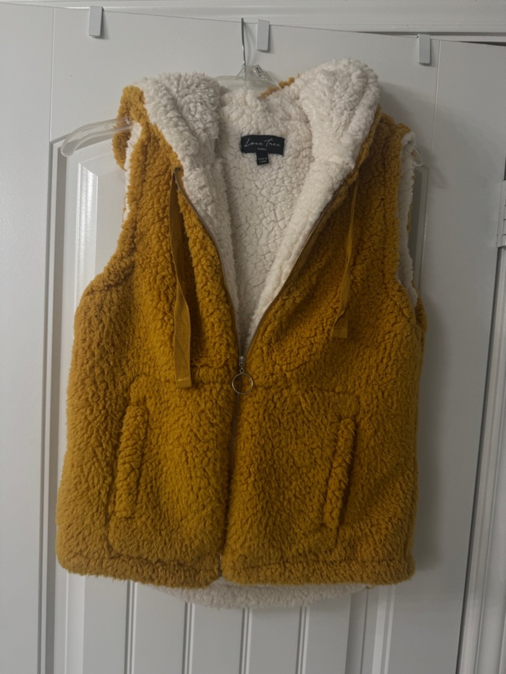 Love Tree Cream Sherpa-Lined Hooded Vest